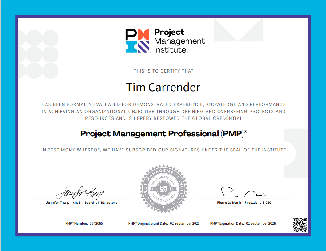 PMP Certification Photo